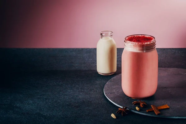 Kořeněné latte z červené řepy