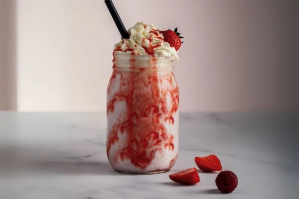 Ledové jahodové frappé